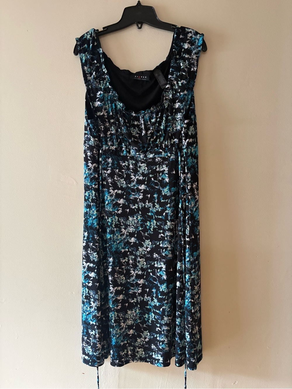 Axcess Liz Claiborne Abstract geometric Floral like Midi Dress, Sz XL. - Picture 4 of 14
